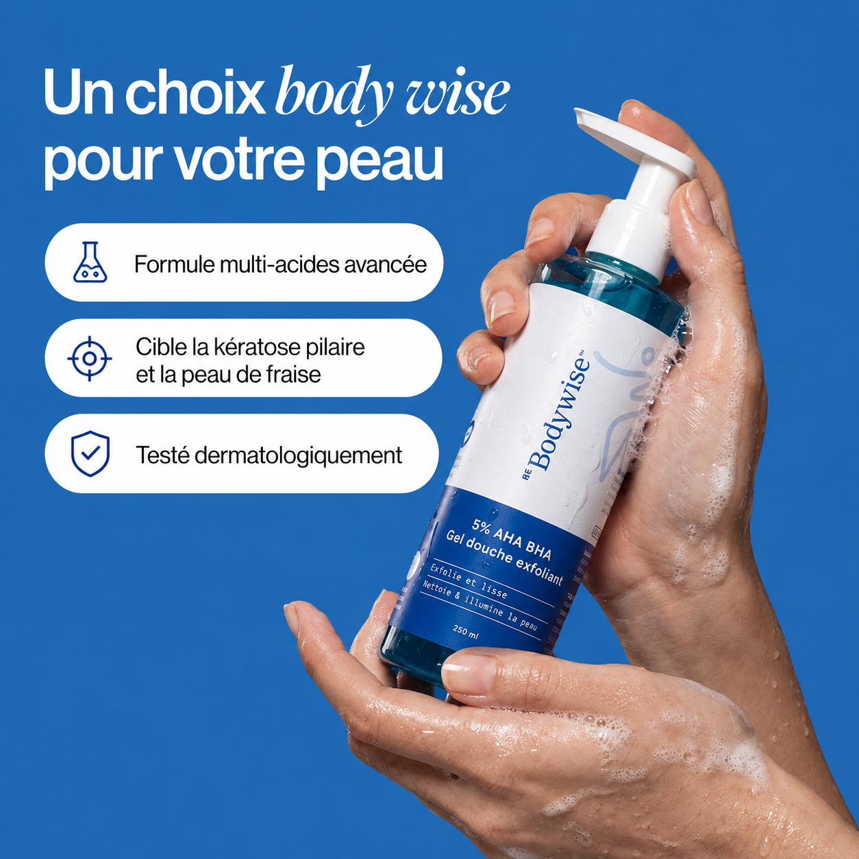 Gel douche à 1 % d'acide salicylique